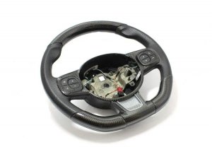 FIAT 500 ABARTH Custom Steering Wheel - Carbon Fiber - Alcantara w/ Red Stitch